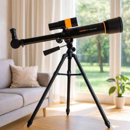 Telescop copii stativ 2 oculare observare cer educativ, 46x43x33 cm, usor de asamblat, negru [2]