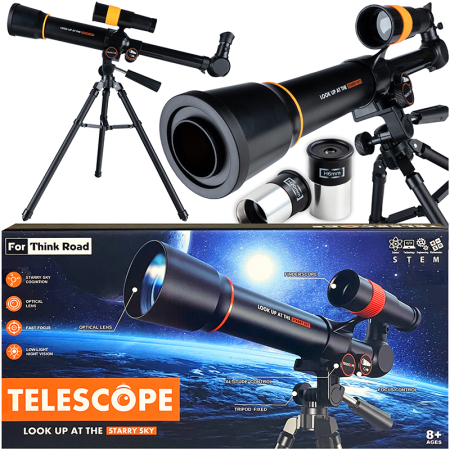 Telescop copii stativ 2 oculare observare cer educativ, 46x43x33 cm, usor de asamblat, negru [1]