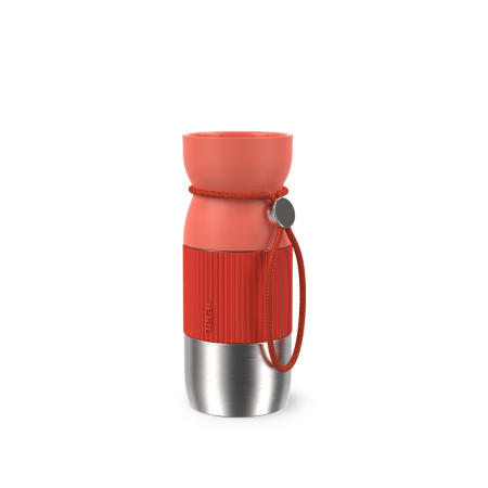 Ustensile bucatarie - Termos Tefal beYou N2191510, inox, 0.36 L, 100% etans, capac Quick Press, argintiu & portocaliu