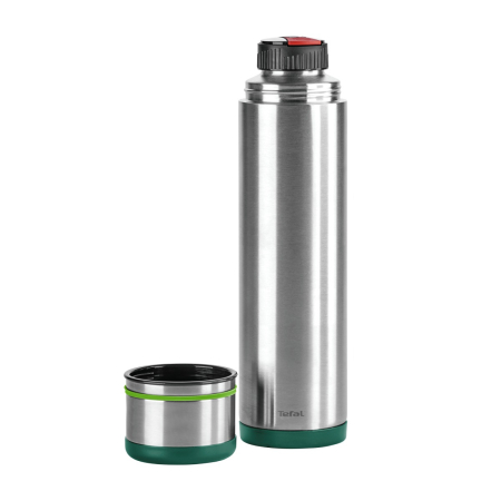 Bucatarie - Termos Tefal K3062414, inox, 1 L, 100% etans, pastrare la cald 12h, pastrare la rece 24h, verde