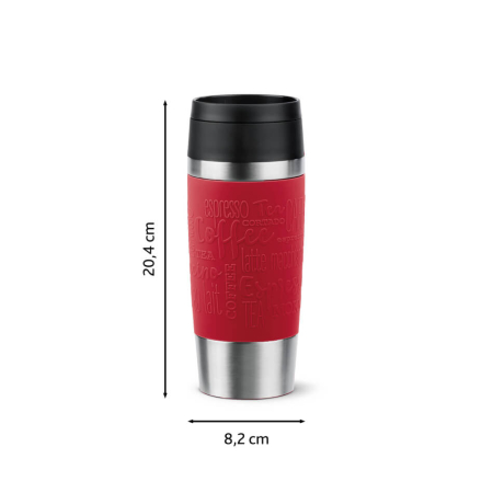 Termos Tefal Travel Mug Classic N2020410, inox, 0.36 L, 100% etans, functie Quick Press, argintiu & rosu [2]