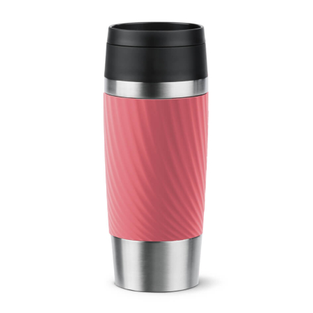 Vase & ustensile pentru gatit - Termos Tefal Travel Mug Classic N2024410, 0.36 L, pastrare la rece 12 ore, pastrare la cald 6 ore, roz & argintiu