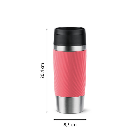 Termos Tefal Travel Mug Classic N2024410, 0.36 L, pastrare la rece 12 ore, pastrare la cald 6 ore, roz & argintiu [3]