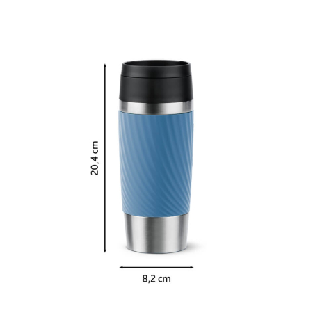 Termos Tefal Travel Mug Classic N2024510, 0.36 L, pastrare la rece 12 ore, pastrare la cald 6 ore, albastru & argintiu [3]