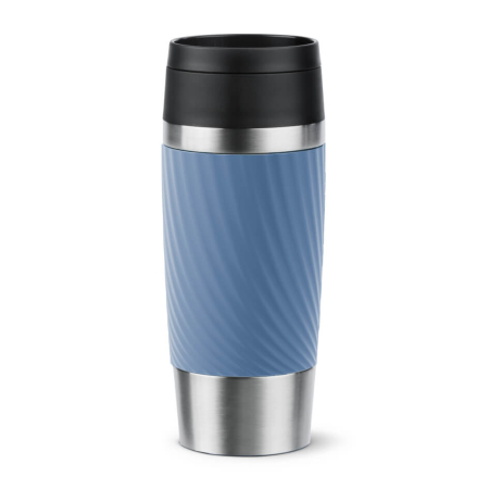 Vase & ustensile pentru gatit - Termos Tefal Travel Mug Classic N2024510, 0.36 L, pastrare la rece 12 ore, pastrare la cald 6 ore, albastru & argintiu