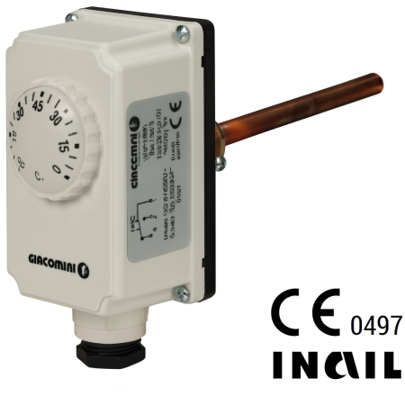 Termostate - Termostat de imersie Giacomini K373Y021, reglaj 0-90 C, 1/2” NPT-M