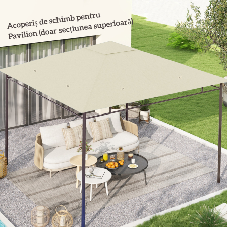  Tetto di Ricambio Telo Sostitutivo per Gazebo Traspirante 3x3m [1]