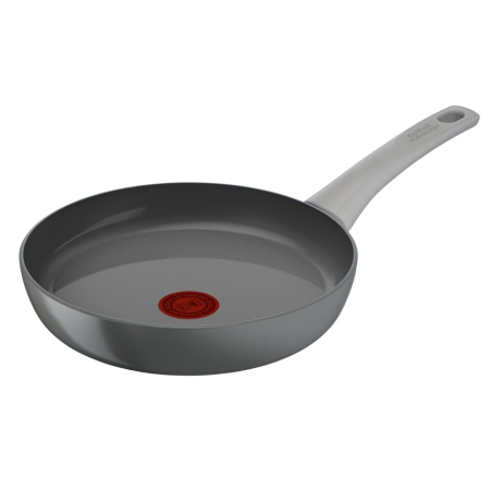 Tigai si seturi - Tigaie 24 cm Tefal Renew On C4270432, 100% aluminiu reciclat, indicator Thermo-Signal, compatibil cu inductia, invelis ceramic,  gri