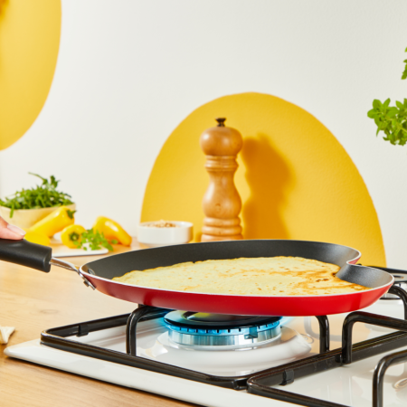 Tigaie de clatite in forma de inima Tefal Pancake Day B0141002, 25 cm, invelis antiaderent, indicator Thermo-Signal, baza Diffusion, rosu & neg [9]