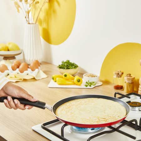 Tigaie de clatite Tefal Pancake Day B7021002, 25 cm, invelis antiaderent, indicator Thermo-Signal, baza Difussion, rosu & negru [7]