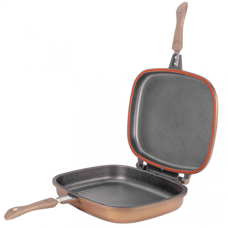 Bucatarie - Tigaie Grill NeoKlein DGR36-Gold, 36 cm, 34 cm, 24.5 cm, suprafata antiaderenta, grill, gaz, electric, Auriu