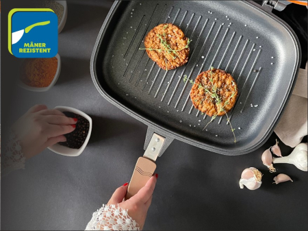 Tigaie Grill NeoKlein DGR36-Gold, 36 cm, 34 cm, 24.5 cm, suprafata antiaderenta, grill, gaz, electric, Auriu [4]