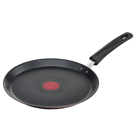 Tigai si seturi - Tigaie pentru clatite Tefal Eco-Respect G2543853, 25 cm, invelis antiaderent Titanium Pro, Thermo-Signal™, baza Thermo-Fusion™, aluminiu, negr