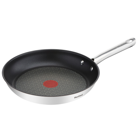 Tigai si seturi - Tigaie Tefal Duetto On A7040463, 24 cm, otel inoxidabil, indicator Thermo-Spot™, baza Thermo-Fusion™, inductie, argintiu