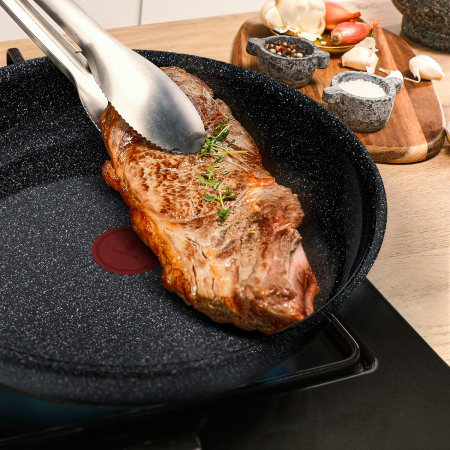 Tigaie Tefal Expertise Ceramic G2020432, 24 cm, aluminiu, invelis ceramic antiaderent, suprafata minerala rezistenta la zgarieturi, Thermo-Signal™, [3]
