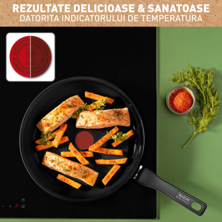 Tigaie Tefal Renew de 28 cm C4320623, 100% aluminiu reciclat, indicator Thermo-Signal, compatibil cu inductia, invelis ceramic, negru [9]