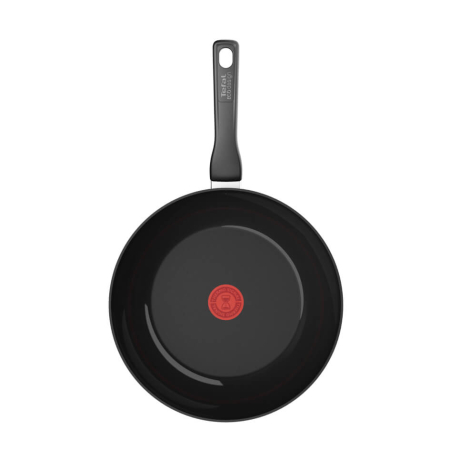 Tigaie wok Tefal Renew de 28 cm C4321923, 100% aluminiu reciclat, indicator Thermo-Signal, compatibil cu inductia, invelis ceramic, negru [1]
