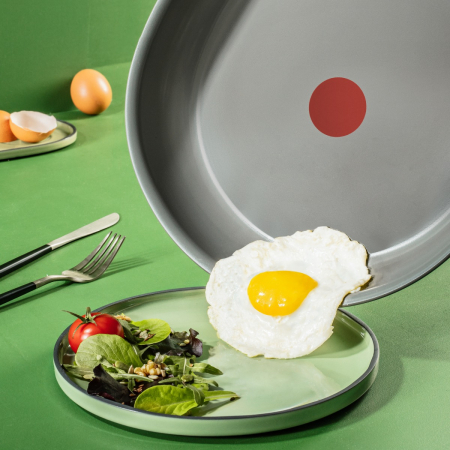 Tigaie wok Tefal Renewal Ceramic G0177702, 26 cm, invelis ceramic antiaderent Inoceram, Thermo-Signal™, inductie, gri [4]