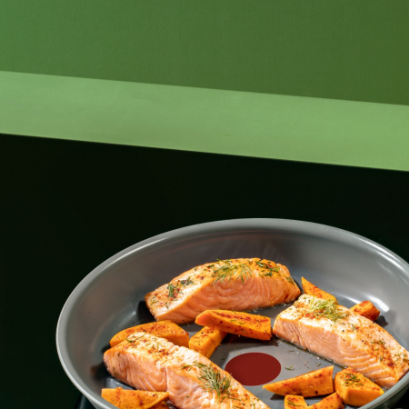 Tigaie wok Tefal Renewal Ceramic G0177702, 26 cm, invelis ceramic antiaderent Inoceram, Thermo-Signal™, inductie, gri [2]