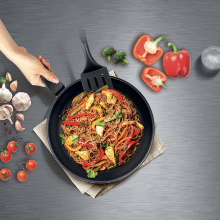 Tigaie wok Tefal XL Intense 28 cm C3841953, aluminiu, invelis antiaderent, 3.6L, tehnologia Thermo-Signal, maro [4]