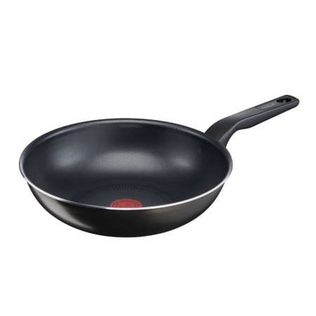 Tigai si seturi - Tigaie wok Tefal XL Intense 28 cm C3841953, aluminiu, invelis antiaderent, 3.6L, tehnologia Thermo-Signal, maro