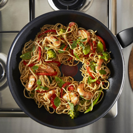 Tigaie wok Tefal XL Intense 28 cm C3841953, aluminiu, invelis antiaderent, 3.6L, tehnologia Thermo-Signal, maro [3]