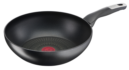 Tigai si seturi - Tigaie Wok Unlimited G2551972, 28 cm, invelis antiaderent 100% sigur, Titanium Anti-Scratch, Thermo-Signal™, baza Thermo-Fusion™, aluminiu, neg