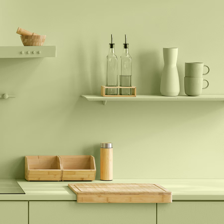 Tocator bucatarie 5Five Bamboo cu sant de colectare, bambus, 45x34 cm, natur [1]