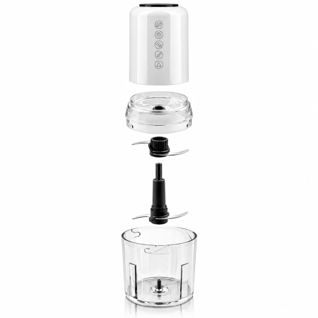 Tocator electric HAEGER CHOP MASTER, Putere 500 W, Bol 500 ml, 4 lame din inox, 2 viteze, Pornire prin apasare, Alb [2]