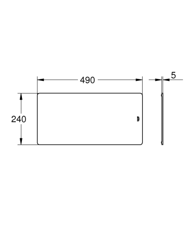 Tocator Grohe 40787L00, 490 x 240 mm, sticla, lucios, alb [3]