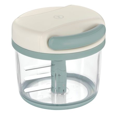 Mixere, tocatoare & roboti de bucatarie - Tocator manual Tefal 5-Second K4330104, 3 lame din inox, mecanism de blocare, baza anti-alunecare, verde