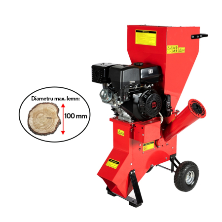 Tocator pentru crengi Micul Fermier, Ø100mm, motor benzina 15CP, pornire electrica, alimentare verticala, pentru rumegus Despicatoare si Tocatoare crengi - Tocator pentru crengi Micul Fermier, Ø100mm, motor benzina 15CP, pornire electrica, alimentare verticala, pentru rumegus
