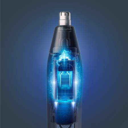 Trimmer pentru nas & urechi Rowenta Performance TN3720E0, autonomie 3 ore, 7300 rpm, tehnologie Wet & Dry, sistem de blocare, albastru [3]