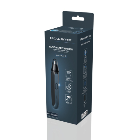 Trimmer pentru nas & urechi Rowenta Performance TN3720E0, autonomie 3 ore, 7300 rpm, tehnologie Wet & Dry, sistem de blocare, albastru [7]