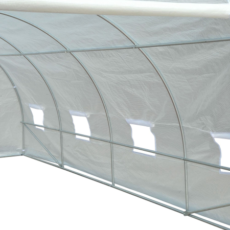 Tunnel Sera de gradina pentru plante din PE cu tevi metalice 6x3x2m Alb [7]