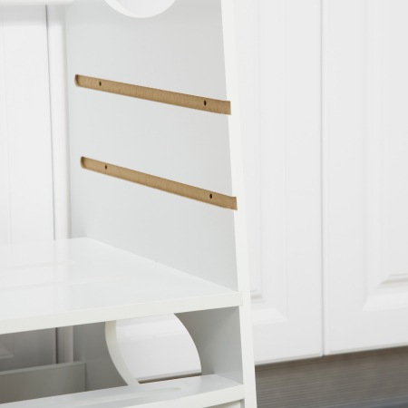  Turn Montessori pentru Copii, Learning Tower cu inaltime Reglabila pe 3 Niveluri, MDF, 40×50×90 cm, Alb [7]