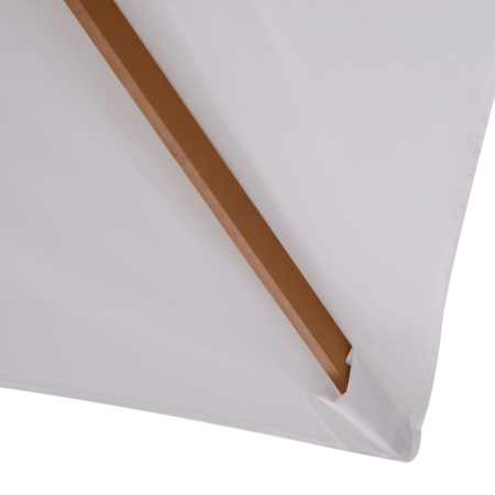  Umbrela de Gradina 2x3 m, Umbrela Parasolar Impermeabila din Lemn Lacuit cu Copertina Detasabila, Alb [7]