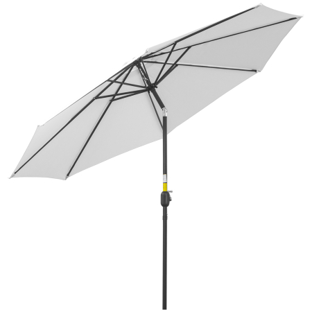 Prelate, pavilioane, umbrele terasa -  Umbrela de Gradina Φ300cm cu Manivela Reglabila din Metal si Poliester, Alb