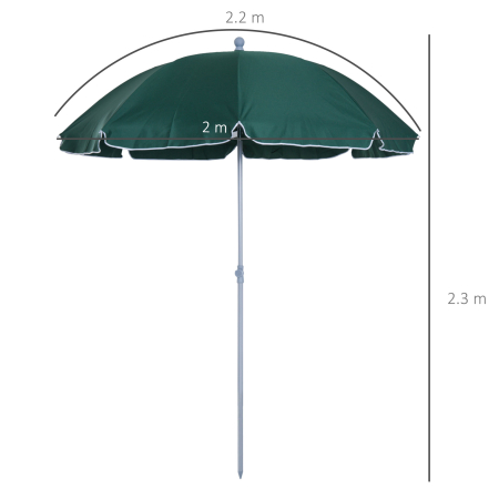  Umbrela de Gradina cu acoperis inclinabil, Φ220cm Culoare verde Inchis [2]