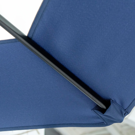  Umbrela de gradina cu brat 3x2 m, manivela, metal si poliester, albastru inchis si crem [8]