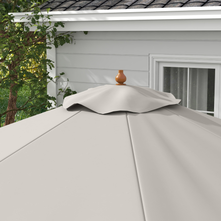  Umbrela de Gradina cu Corzi, Deschidere Reglabila si Orificii de Ventilatie, Ø325x250 cm, Gri [7]