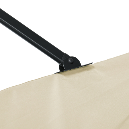  Umbrela de Gradina cu Manivela cu Rotatie 360°, Parasolar Reglabil, 245x245x245 cm, Crem [8]
