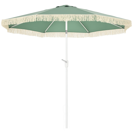 Prelate, pavilioane, umbrele terasa -  Umbrela de Gradina cu Manivela, inclinabila, tija din 2 sectiuni, poliester si metal, 2.6x2.4 m, verde
