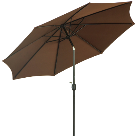 Prelate, pavilioane, umbrele terasa -  Umbrela de Gradina Inclinabila 3x2.45m in Poliester Impermeabil, Cafea