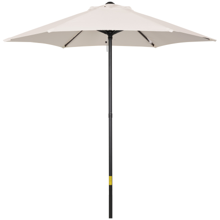 Prelate, pavilioane, umbrele terasa -  Umbrela de Gradina inclinabila cu Orificii de Ventilatie si 6 Spite din Aluminiu, 2x2 m, Alb Crem