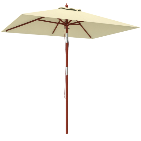 Prelate, pavilioane, umbrele terasa -  Umbrela de Gradina inclinabila cu Sistem cu snur si Orificiu de Ventilatie, 200x150x235 cm, Bej