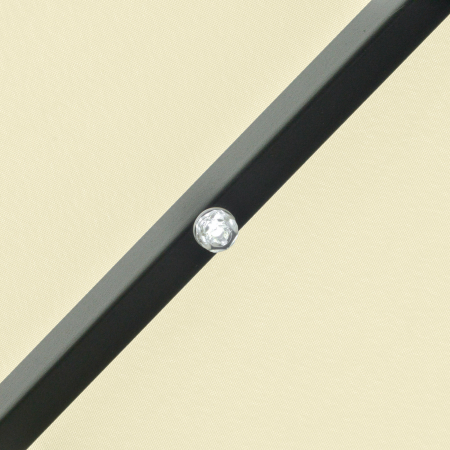  Umbrela de Gradina Inclinabila Ø265 cm cu 32 Luminile LED Solare si Manivela, Umbrela de Exterior cu 8 Spite, din Otel, Poliester, pentru Patio, Curte, Balcon, Terasa, Bej [8]
