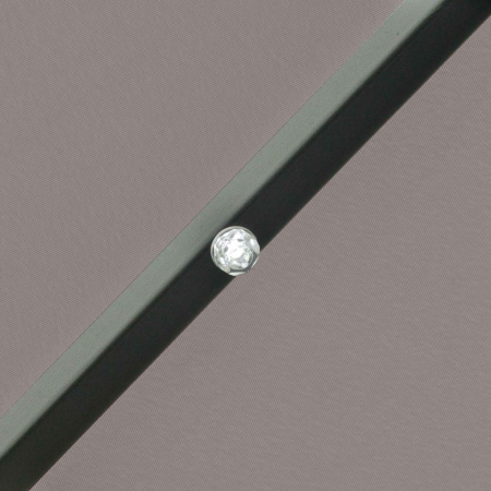 Umbrela de Gradina Reglabila Ø265 cm cu 32 Lumini LED Solare si Manivela, Umbrela de Exterior cu 8 Bare de Sprijin, din Otel, Poliester, pentru Terasa, Curte, Balcon, Gri [7]