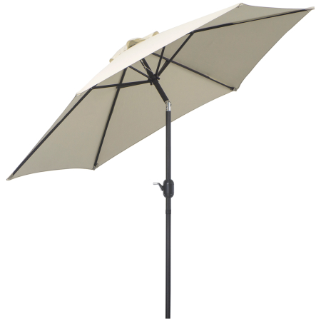 Prelate, pavilioane, umbrele terasa -  Umbrela de Gradina si Plaja Inclinabila Aluminiu si Poliester Alb Φ2.6×2.35m