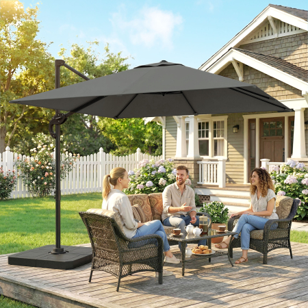  Umbrela de gradina suspendata, 2,4x2,4m, gri [1]